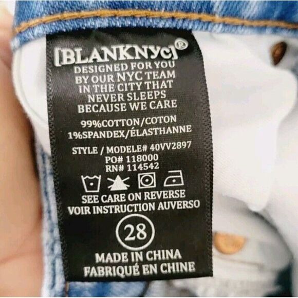 BlankNYC The Franklin Straight Ovelap Fly Say Less Wash Wide Leg Jeans Size 28 - Picture 6 of 10